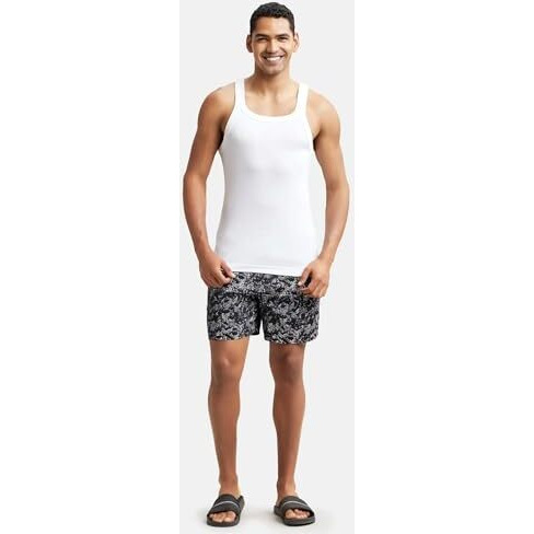 Jockey Us26 Men's Super Combed Cotton Rib Square Neckline Gym Vest_White_M