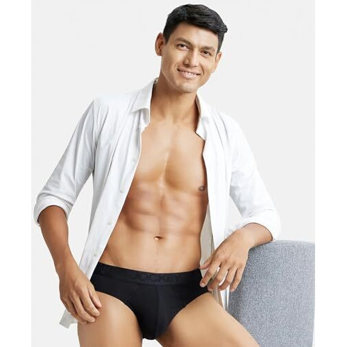 Jockey Men's Cotton Briefs (Pack Of 1) (Ic24-0105-Black Black M_Black_M)