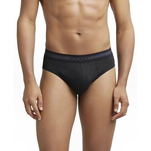 Jockey Men's Cotton Briefs (Pack Of 1) (1010-0105-Black_Black_Large_Black_L)