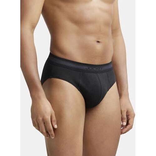Jockey Men's Cotton Briefs (Pack Of 1) (1010-0105-Black_Black_Large_Black_L)