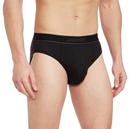 Jockey Men's Super Combed Cotton Briefs With Ultrasoft And Durable Waistband & Stayfresh Treatment With Antimicrobial Properties To Help You Stay Fresh Throughout The Day (Pack Of 2) 1010_Black_Xl