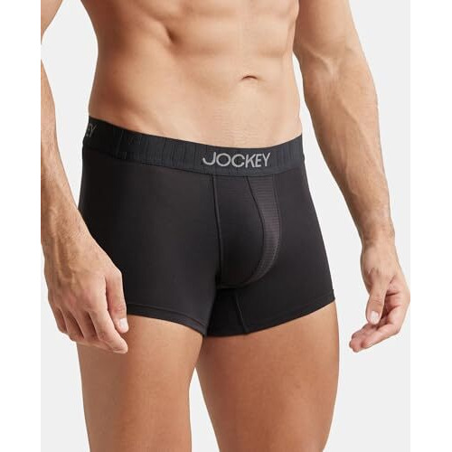 Jockey Men's Cotton Trunks (Pack Of 1) (Ic32-105_Black_Large_Black_L)