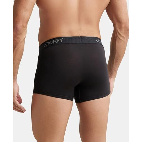 Jockey Men's Cotton Trunks (Pack Of 1) (Ic32-105_Black_Large_Black_L)