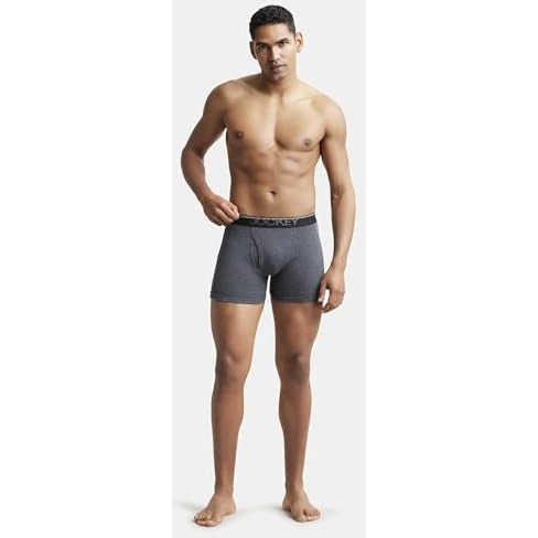 Jockey Men's Cotton Briefs (Pack Of 1) (8009-0105-Chaml_Charcoal Melange_Medium_Charcoal Melange_M)