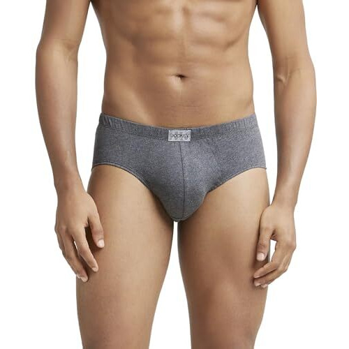 Jockey Men's Cotton Pocot Brief (Pack Of 1) (8035_Charcoal Melange_Charcoal Melange_2Xl)