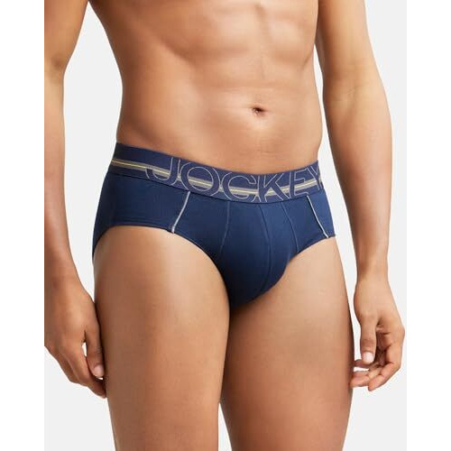 Jockey Men's Cotton Briefs (Pack Of 1) (Us14-0105-Navy_Navy_Large_Navy_L)