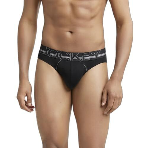 Jockey Men's Cotton Briefs (Pack Of 1) (Us17-0105-Black_Black_Large_Black_L)