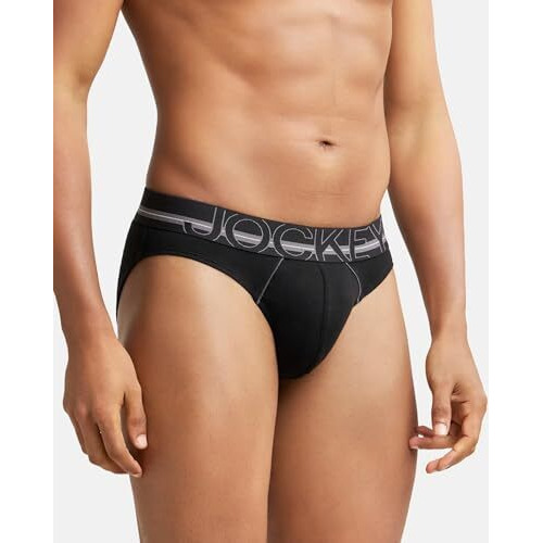 Jockey Men's Cotton Briefs (Pack Of 1) (Us17-0105-Black_Black_Large_Black_L)