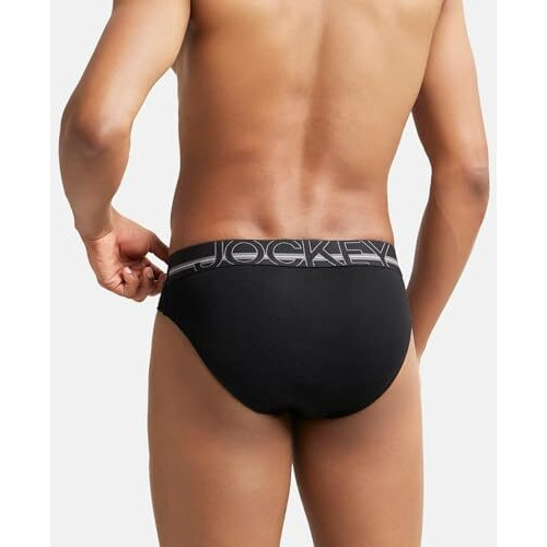 Jockey Men's Cotton Briefs (Pack Of 1) (Us17-0105-Black_Black_Large_Black_L)