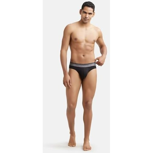 Jockey Men's Cotton Briefs (Pack Of 1) (Us59-0105-Black_Black_Medium_Black_M)