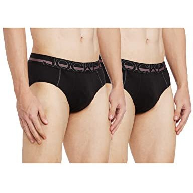 Jockey Men's Super Combed Cotton Briefs With Bold, Ultrasoft And Durable Waistband (Pack Of 2) Us14_Black_M