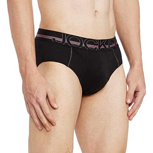 Jockey Men's Super Combed Cotton Briefs With Bold, Ultrasoft And Durable Waistband (Pack Of 2) Us14_Black_M