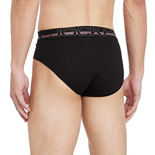 Jockey Men's Super Combed Cotton Briefs With Bold, Ultrasoft And Durable Waistband (Pack Of 2) Us14_Black_M