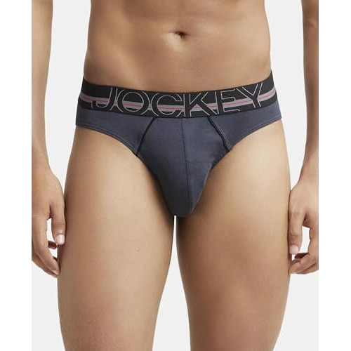 Jockey Men's Super Combed Cotton Bikini Briefs With Bold, Ultrasoft And Durable Waistband (Pack Of 2) Us17_Graphite_Xl