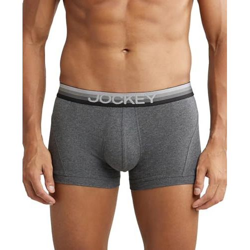 Jockey Men's Cotton Trunks (Pack Of 1) (Us20_Charcoal Melange_Large_Charcoal Melange_L)