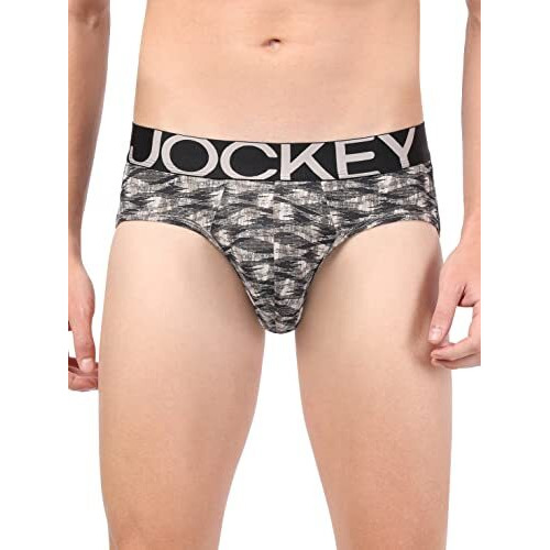 Jockey Ic29 Men's Tactel Microfiber Elastane Stretch Printed Brief With Moisture Move Treatment_String Base Printed_Xl