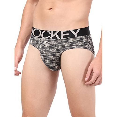 Jockey Ic29 Men's Tactel Microfiber Elastane Stretch Printed Brief With Moisture Move Treatment_String Base Printed_Xl