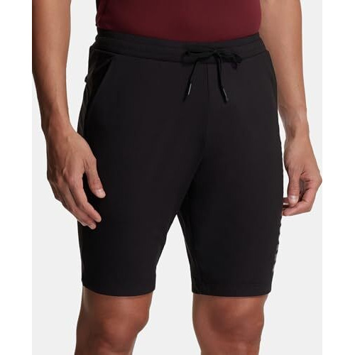 Jockey Men's Regular Fit Shorts (Sp19_Black_L)