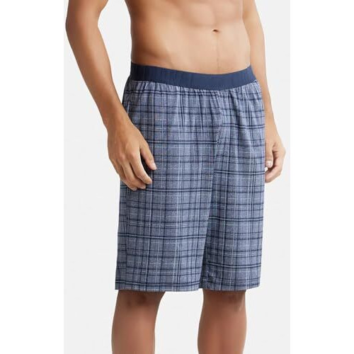 Jockey Men's Regular Fit Shorts (Im02_Mid Blue Mel/Smk_L)
