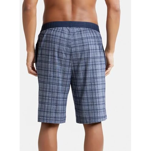 Jockey Men's Regular Fit Shorts (Im02_Mid Blue Mel/Smk_L)