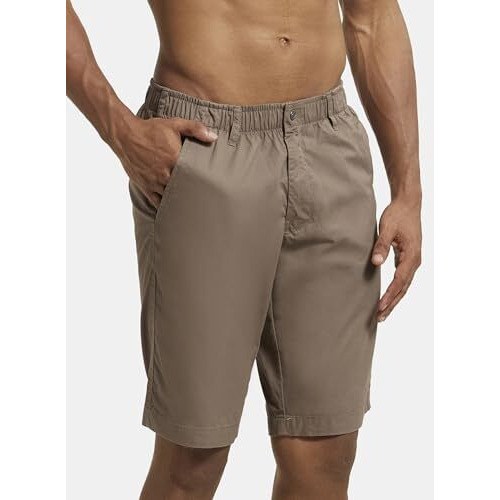 Jockey Men's Regular Shorts (1203_Dark Khaki_L_Dark Khaki_Large)
