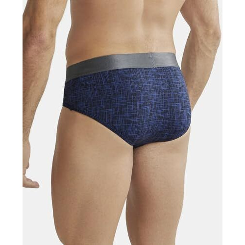 Jockey Men's Ultrasoft & Light Weight Tactel Nylon Printed Briefs Ic29_Rich Royal Blue_M