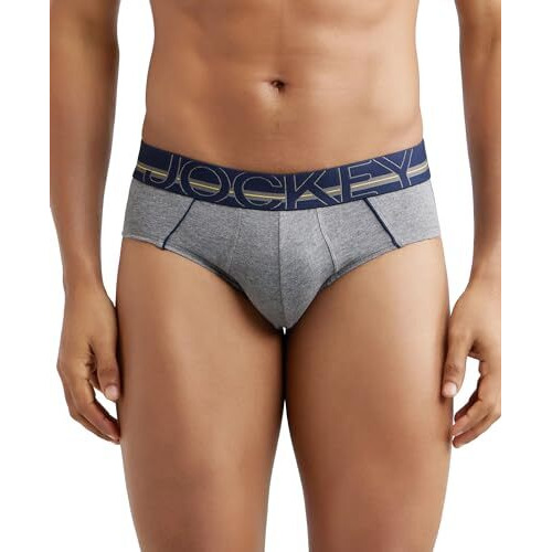 Jockey Men's Cotton Bold Brief (Pack Of 1) (Us14_Mid Grey Melange_Medium_Mid Grey Melange_M)