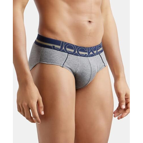 Jockey Men's Cotton Bold Brief (Pack Of 1) (Us14_Mid Grey Melange_Medium_Mid Grey Melange_M)
