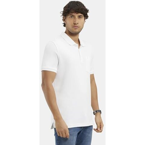 Jockey Men's Regular Fit Half Sleeved Polo T-Shirt With Chest Pocket 3913_White_L
