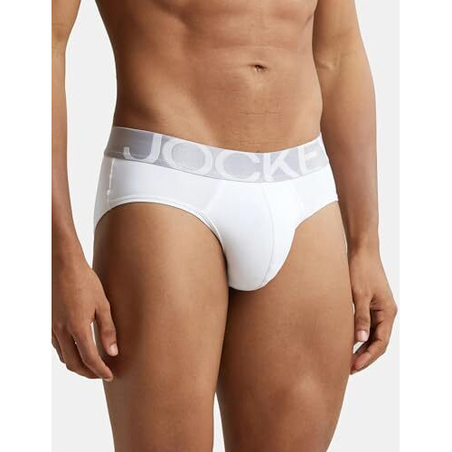 Jockey Men's Ultrasoft & Light Weight Tactel Nylon Briefs Ic27_White_M