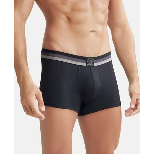 Jockey Men's Polyamide Solid Trunks (Pack Of 1) (Hg14_Black_M)