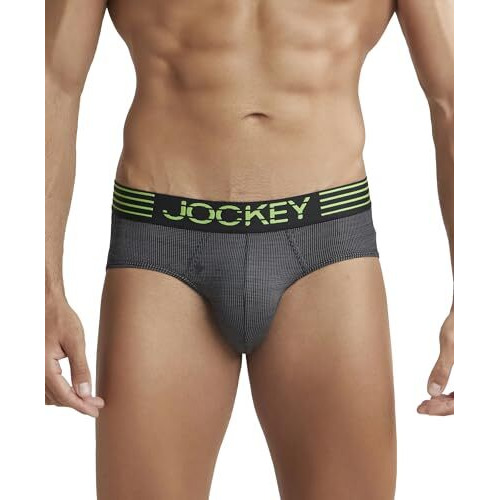 Jockey Men's Microfiber Breathable Mesh Nylon Briefs With Enhanced Cooling - Designed For Workouts & All Day Wear Mm04_Black_L
