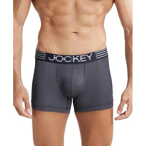 Jockey Men's Microfiber Breathable Mesh Nylon Trunks With Enhanced Cooling - Designed For Workouts & All Day Wear Mm05_True Navy_M