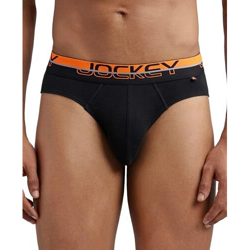 Jockey Men's Cotton Briefs (Pack Of 1) (Fp02-Black Fashion Color-M_Black_M)