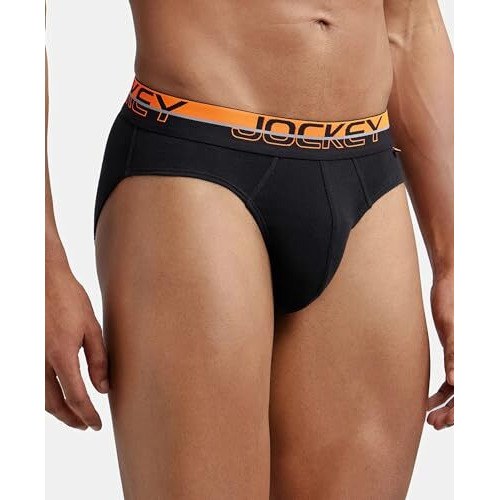 Jockey Men's Cotton Briefs (Pack Of 1) (Fp02-Black Fashion Color-M_Black_M)