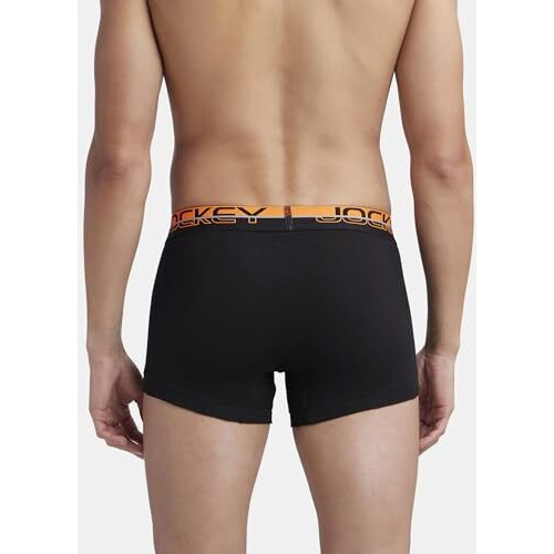 Jockey Men's Cotton Modern Trunks (Pack Of 1) (Fp03-Black Fashion Color-L_Black_L)