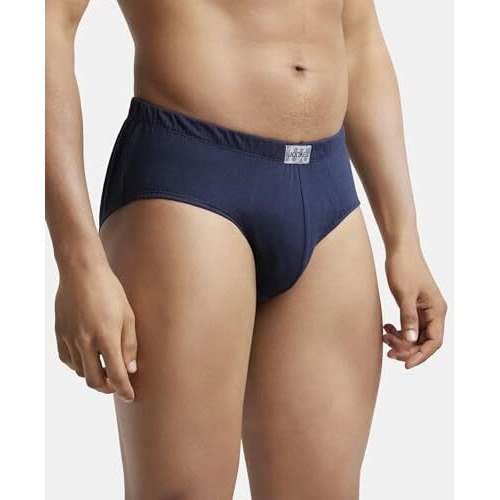 Jockey 8035 Men's Super Combed Cotton Solid Poco Brief With Ultrasoft Concealed Waistband_Deep Navy_Xl