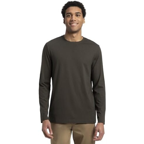 Jockey Men's Regular Fit Round Neck Premium & Soft Long Sleeved T-Shirt (Im22_Deep Olive M)