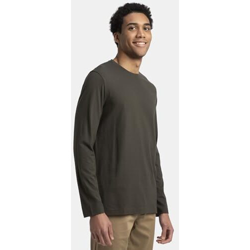 Jockey Men's Regular Fit Round Neck Premium & Soft Long Sleeved T-Shirt (Im22_Deep Olive M)