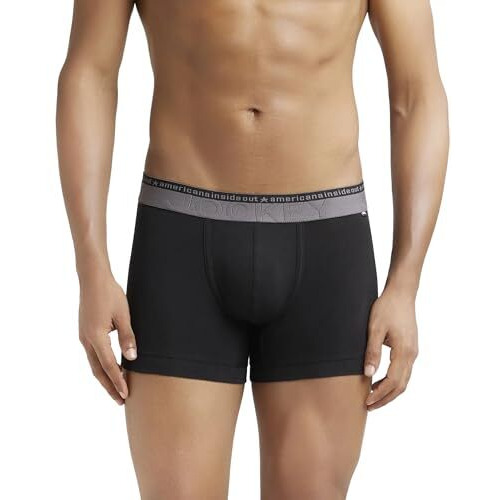 Jockey Men's Super Combed Cotton Stretch Trunks With Double Layered Contoured Pouch & Ultra-Soft Americana Waistband (Pack Of 2) Us60_Black_M