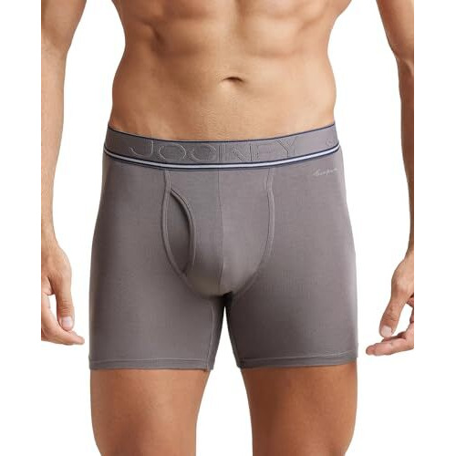 Jockey Men's Rayon Blend Regular Boxer Briefs (Pack Of 1) (Hg17_Gunmetal_L)