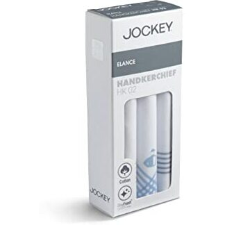 Jockey Cotton Men White Casual Style Handkerchief (Pack Of 3) Hk03_Assorted_Free Size