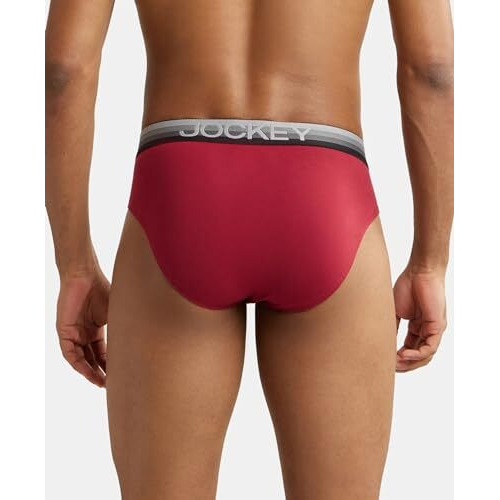 Jockey Men's Super Combed Cotton Elastane Stretch Solid Brief With Ultrasoft And Durable Waistband_Us07_Red Pepper_M