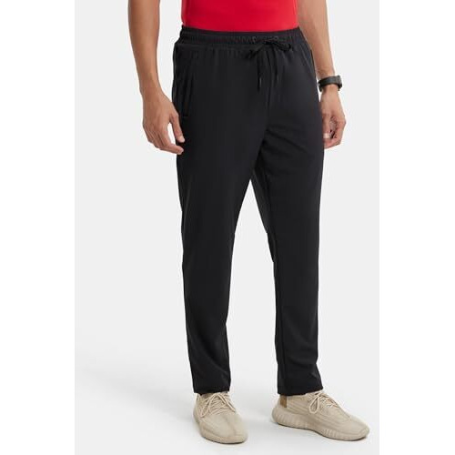 Jockey Men's Slim Fit Polyester Track Pant Mv25_Black_M