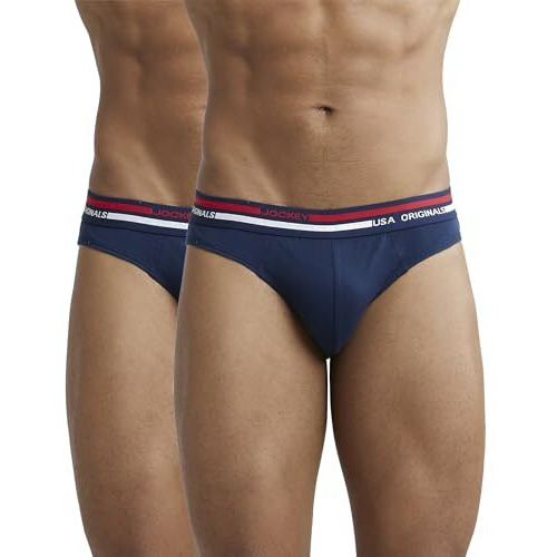Jockey Men's Cotton Briefs (Pack Of 2) Us49_Navy_M
