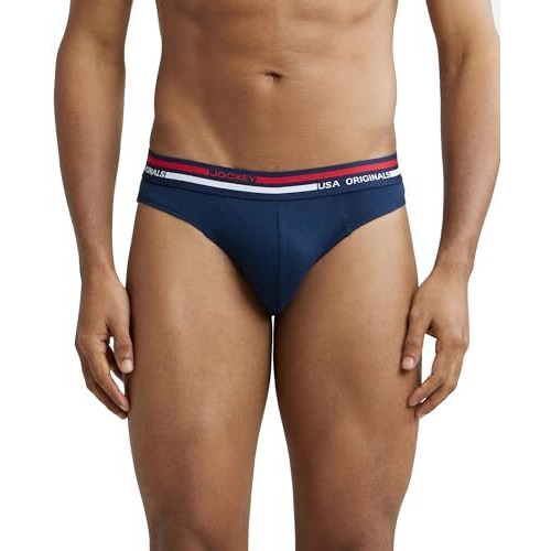 Jockey Men's Cotton Briefs (Pack Of 2) Us49_Navy_M
