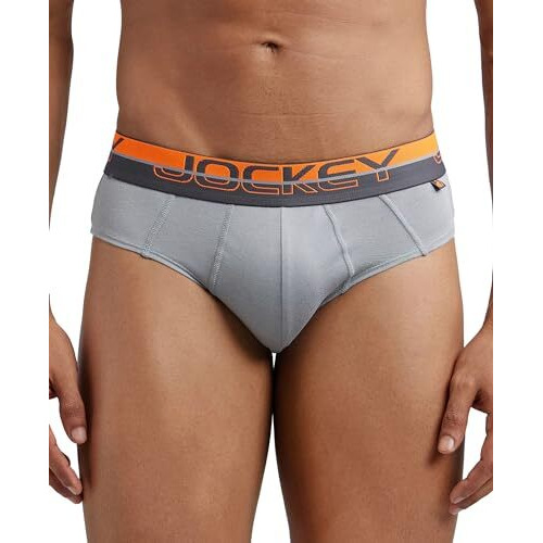 Jockey Men's Super Combed Cotton Solid Brief With Ultrasoft Waistband_Style_Fp01_Monument_L