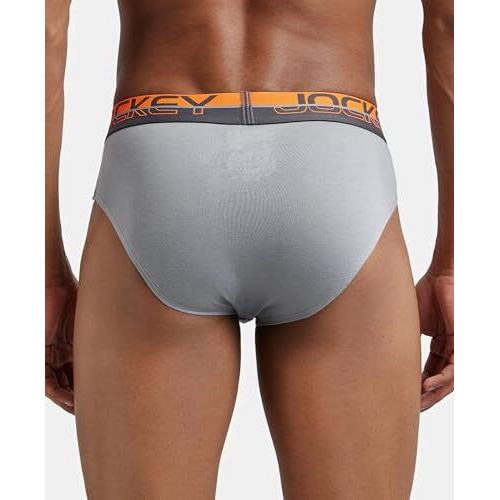 Jockey Men's Super Combed Cotton Solid Brief With Ultrasoft Waistband_Style_Fp01_Monument_L