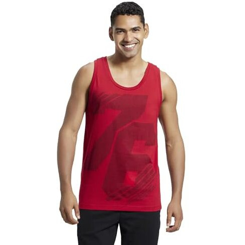 Jockey Men's Regular Fit Vest Shangai Red Print 2Xl