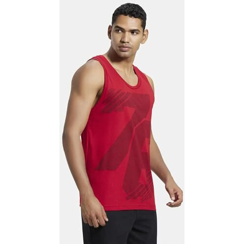 Jockey Men's Regular Fit Vest Shangai Red Print 2Xl
